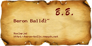 Beron Balló névjegykártya